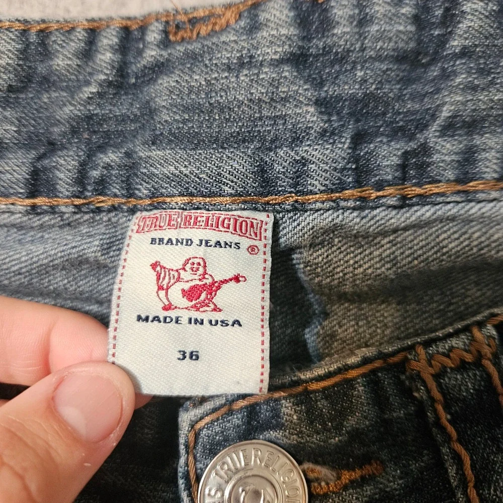 Vtg Y2K True Religion Billy Jeans Mens 34 x 30 Big T‎ Thick Stitch Made In USA